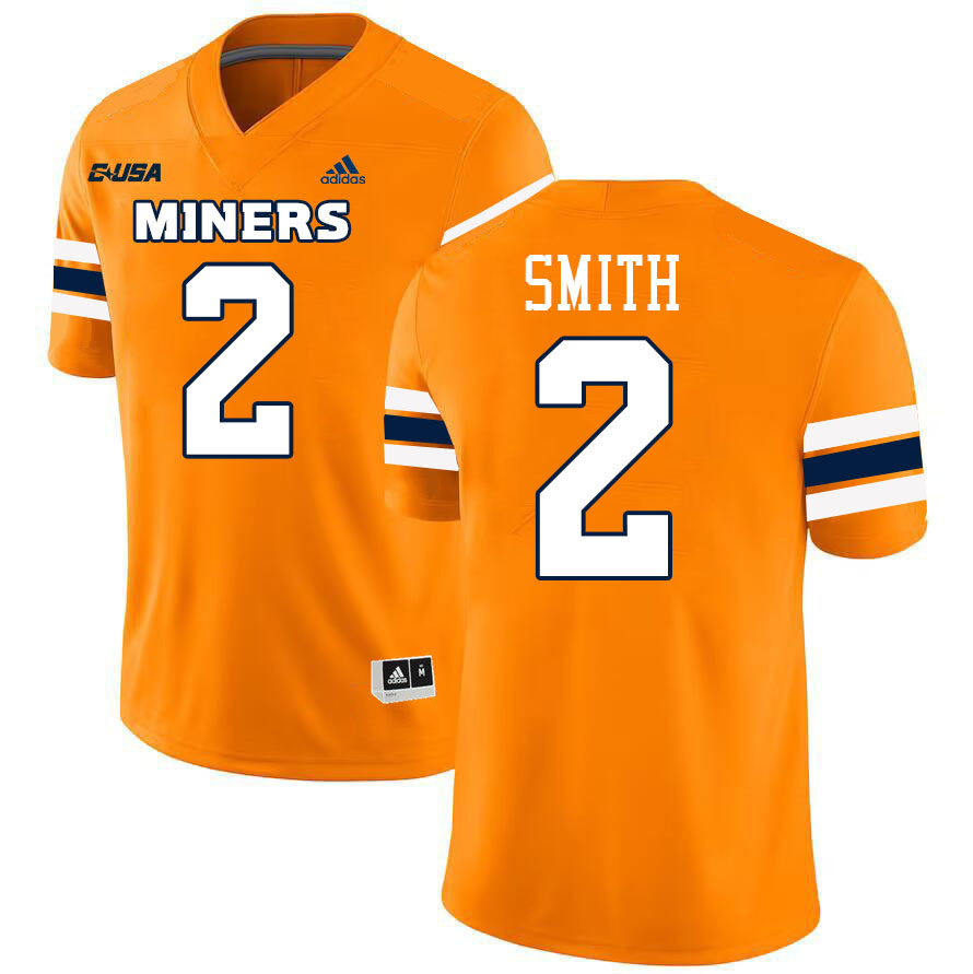 #2 Xavier Smith UTEP Jersey,UTEP Miners College Football Jersey,Uniforms-Orange